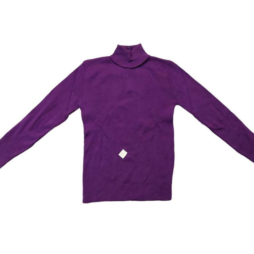 Pure Vintage 1940s-1950s Purple Long Sleeve Knit Turtleneck Sweater